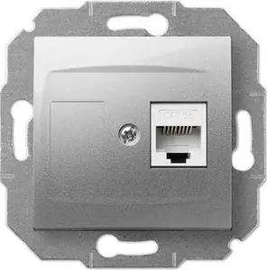 Компьютерная розетка Elektro-Plast Carla RJ45 Cat 5e, серебристая