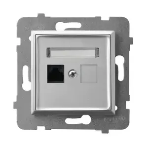 Ospel ARIA GPK-1U/K/m/18 Single Computer Socket Cat 5e, Silver