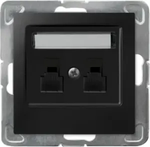 Ospel IMPRESJA GPT-2YN/m/33 Double Independent Telephone Socket, Metallic Black