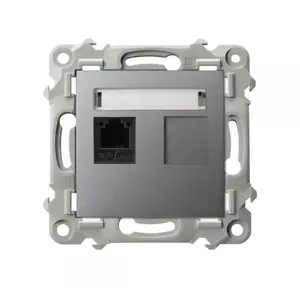 Ospel SZAFIR GPT-1Z/m/70 Single Telephone Socket, Matte Gray