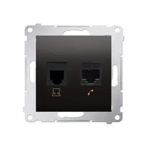 Телекоммуникационная розетка Kontakt-Simon D5T.01/48 RJ45 кат.5e + RJ12, антрацит