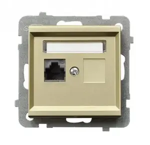Компьютерная розетка Ospel Sonata GPK-1R/K/m/39 RJ45 категории 5e, золотая