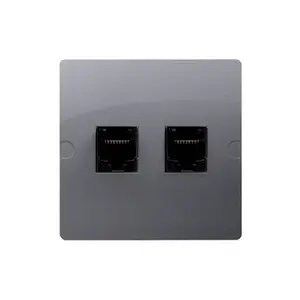 Компьютерная розетка Kontakt-Simon BMF52.02/21, двойная RJ45 категории 5e, нержавеющая сталь