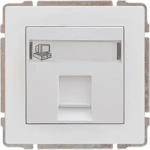 KOS KOS66 RJ45 Unshielded Computer Socket with Label, White
