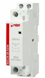 Relpol RXC25-20-A230 Installation Contactor, 25A, 230V AC Coil, 250V AC Rated Voltage
