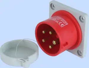 Elektromet 922030 Straight Panel-Mounted Plug 16A 400V IP44