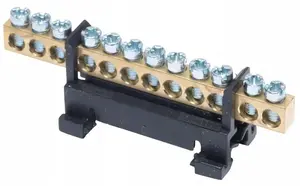Клеммная колодка фазная Simet L12 на DIN-рейку, 12-полюсная, 16 мм², 400В AC, 63А, черная