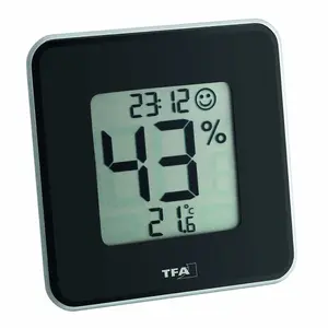 TFA Style Digital Indoor Hygrometer and Thermometer, Black