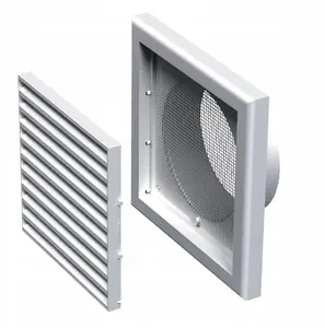 Ventika MW100AK Ventilation Grille 154x154 mm with Insect Mesh and 100 mm Round Flange, White
