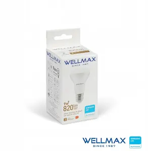 Wellmax R63 LED spuldze, E27, 9W, 820lm, 4000K neitrāli balta gaisma, Samsung LED