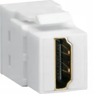 Hager VZ20HS Keystone HDMI Module, Pass-through, 180-degree Straight Connector, White