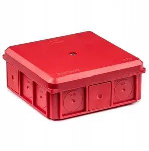 Simet NSW90x90 Surface-Mounted Junction Box, IP55, Red, with Cable Glands and Screw
