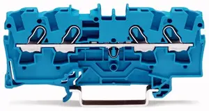Wago 2004-1404 4-Conductor Through Terminal Block, 4 mm², Blue