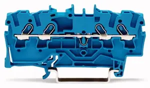 Wago 2001-1404 4-Conductor Through Terminal Block, 1.5 mm², Blue