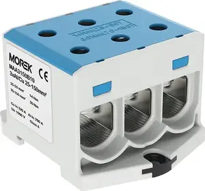 MOREK MAA3150B10 Terminal Block 25-150mm2 6-Port AL/CU 1000V TH35 Blue