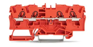 Wago 2004-1403 4-vadu caurejošā spailes bloks, 4 mm², sarkans