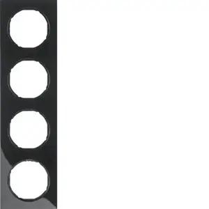 Рамка четверная Berker 10142245 серии R.3, черный термопласт