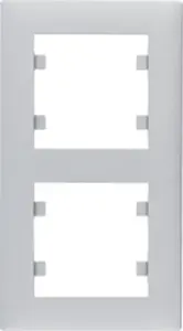 Hager Lumina intense 2-gang vertical frame, silver