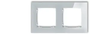 Karlik ICON Universal Double Square Frame, Glass Effect, Grey Frame with White Base