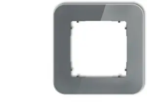 Универсальная одинарная рамка Karlik ICON, закругленная, эффект стекла, графит