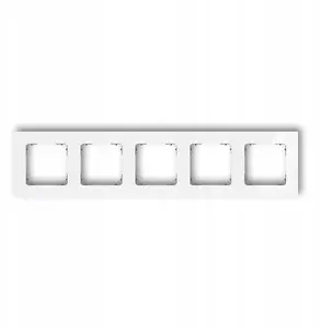 Karlik ICON 5-gang square universal frame, glass effect, white frame with graphite matte base