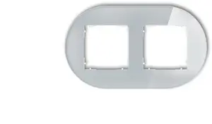 Karlik ICON Universal Double Round Frame, Glass Effect, Grey Frame with White Base