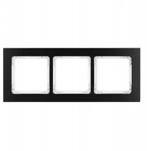 Karlik DECO Universal Triple Frame, Brushed Aluminum, Black Frame with White Base