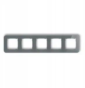 Karlik ICON 5-gang universal frame, rounded, glass effect, graphite finish
