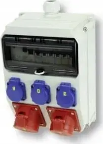 PCE ADAMÓW Stationary Distribution Board 32A/5P, 16A/5P, 3xGS, MCB C16, RCD 40A/0.03A, IP44