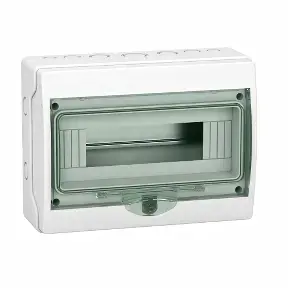 Schneider Electric 13444 Mini Mureva Surface-Mounted Distribution Board 1x12 Modules with Transparent Door