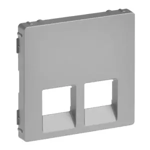 Legrand 755422 Wall Plate for Double Computer Socket, Aluminium