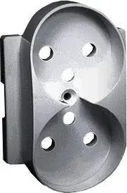 Kontakt-Simon DETAIL Double Socket Cover with Shutters, Aluminium