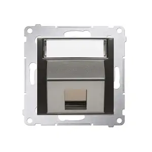 Kontakt-Simon DKP1S.01/48 Single Telecommunication Socket Cover with Labeling Field, Anthracite