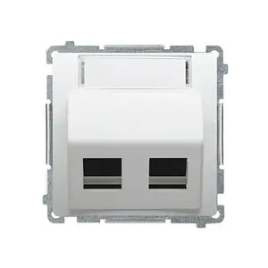 Kontakt-Simon BMGKS2P.01/11 Double Telecommunication Socket Cover with Labeling Field, White