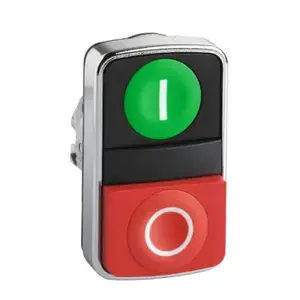 Двойная кнопка Schneider Electric ZB4BA7341 зелено-красная без подсветки
