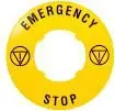 LOVATO Electric LPXAU115 Emergency Stop Legend Plate, 60mm Diameter