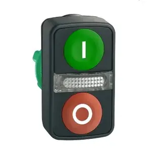 Schneider Electric ZB5AW7A3741 Double Pushbutton Head Green/Red O-I with Illumination