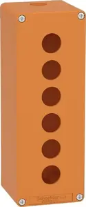 Schneider Electric Harmony XAP Empty Control Station, 6 Cut-outs, Orange