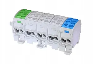 Распределительный блок Simet SCB 35-5X SIMBLOCK 5-полюсный Al/Cu 35мм2 зелено-серо-синий
