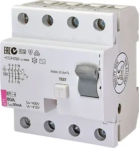 Eti-Polam EFI-4 noplūdes strāvas aizsargslēdzis 4P 80A 30mA AC tips