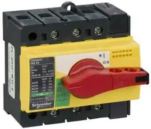 Выключатель-разъединитель Schneider Electric INS63 3P 63A с желто-красной рукояткой