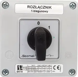 Spamel SK10-1.825/OB11 kulāciņu slēdzis 0-1 1-polu 10A korpusā