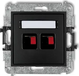 Двойная акустическая розетка Karlik MINI, матовый черный, 12MGG-2