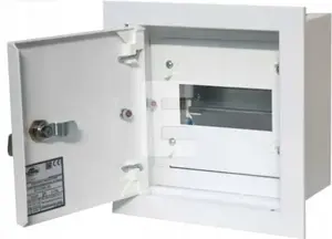 Alfako A-RW0 Flush-Mounted Metal Modular Distribution Board, 1x6 Modules, RAL 9003