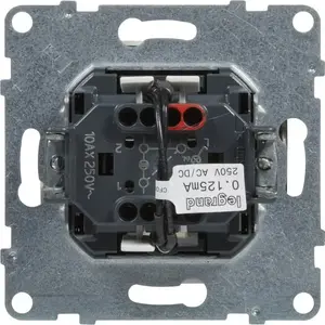 Legrand SUNO Staircase Switch with Backlight, 10AX 250V, White, Automatic Terminals