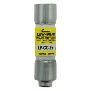 Цилиндрический предохранитель Eaton LP-CC-15 15А 600В AC/150В DC класса CC
