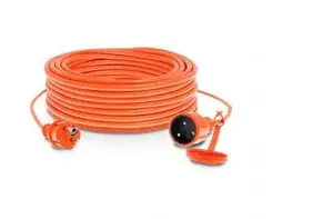 KEL Garden Extension Cord, 1-Socket, Grounded, 10m, 10A, IP44, Orange