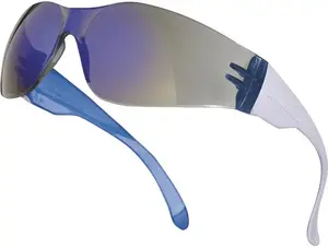 Delta Plus BRAV2FF Protective Safety Glasses, Polycarbonate, Smoked Reflective Lenses, UV400