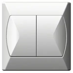 Ospel ŁP-9A/00 Double Electrical Switch, 10A 250V, White