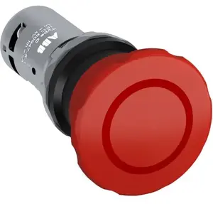 ABB CE4P-10R-11 Emergency Stop Pushbutton, 40mm Mushroom Head, 1NO+1NC